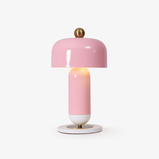 Lulu Table Lamp | Metal | White, Gold, Pink