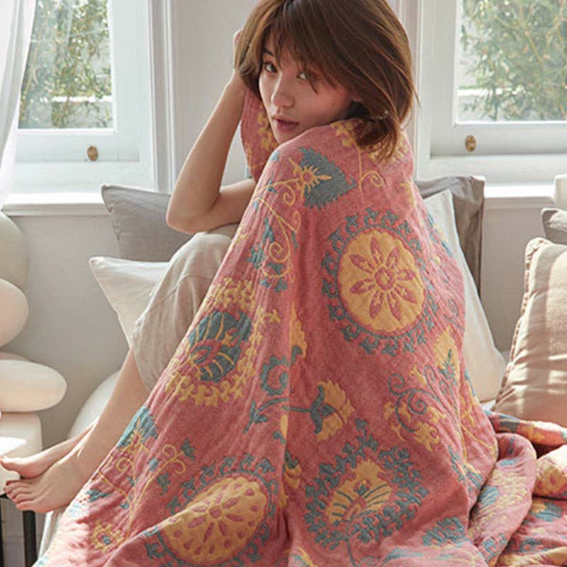Cotton Quilt | Colorful Flower Print | Full/Queen Size