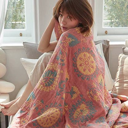 Cotton Quilt | Colorful Flower Print | Full/Queen Size