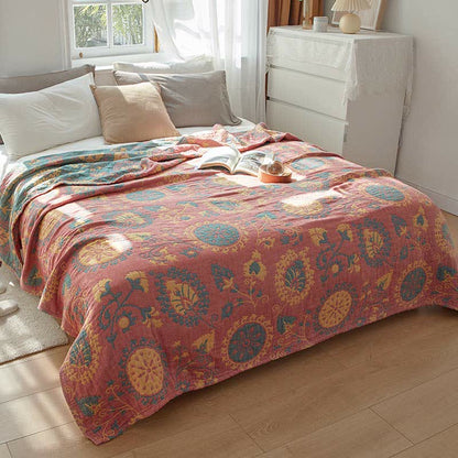 Cotton Quilt | Colorful Flower Print | Full/Queen Size