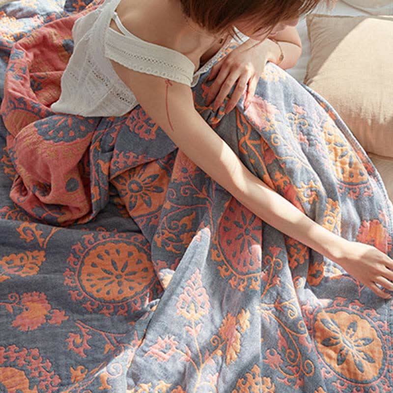 Cotton Quilt | Colorful Flower Print | Full/Queen Size