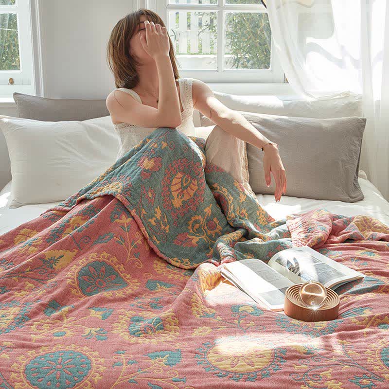 Cotton Quilt | Colorful Flower Print | Full/Queen Size