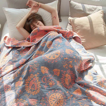 Cotton Quilt | Colorful Flower Print | Full/Queen Size