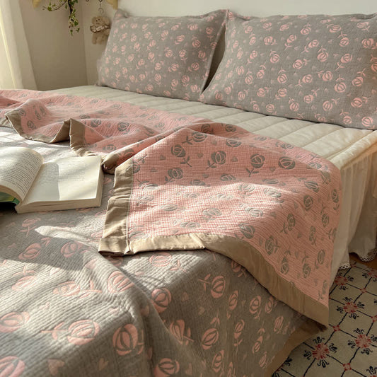 Reversible Coverlet Set | Soft Cotton Gauze | Full/Queen Size