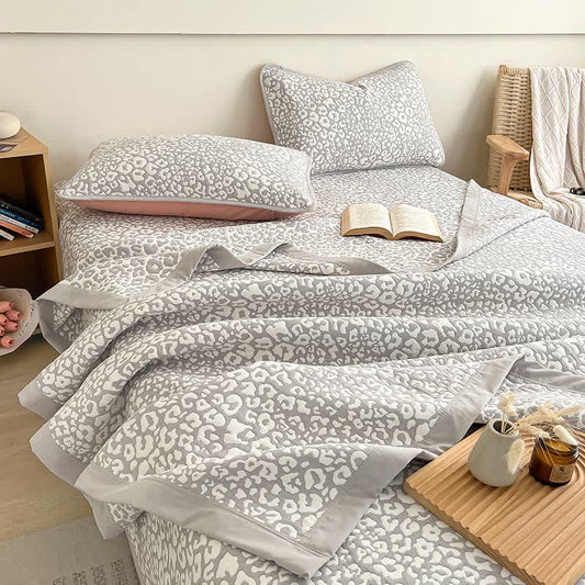Leopard Print Coverlet Set | Soft Cotton-Polyester Blend | Twin, Full, Queen, King Options