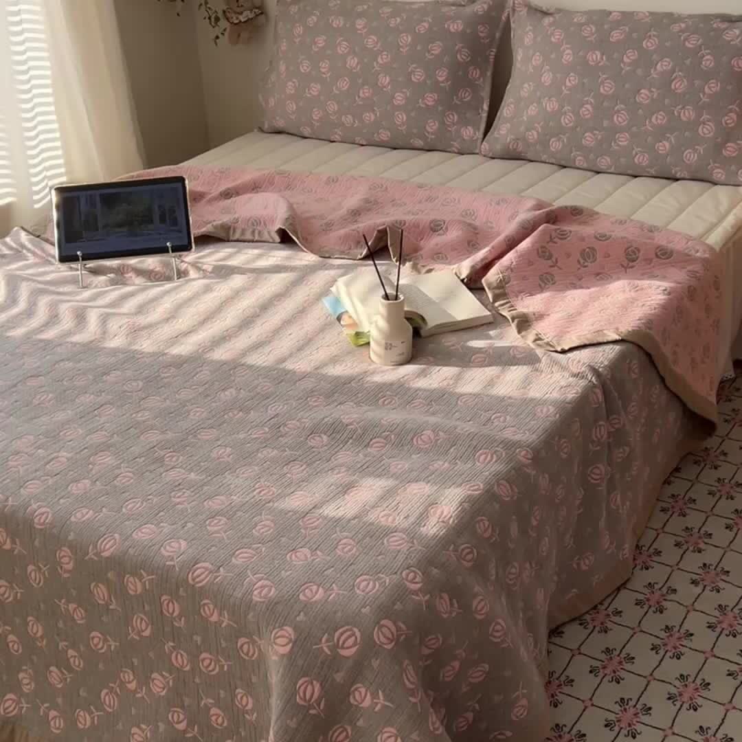 Reversible Coverlet Set | Soft Cotton Gauze | Full/Queen Size