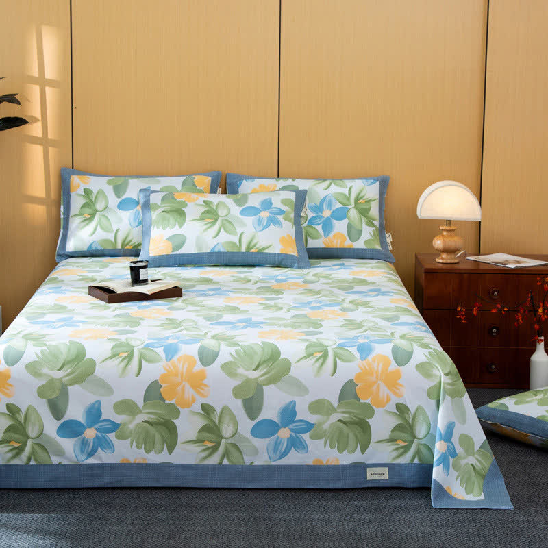 Rustic Floral Cotton Coverlet | Eco-Friendly Soft Fabric | Available in Twin, Full, Queen, King Sizes