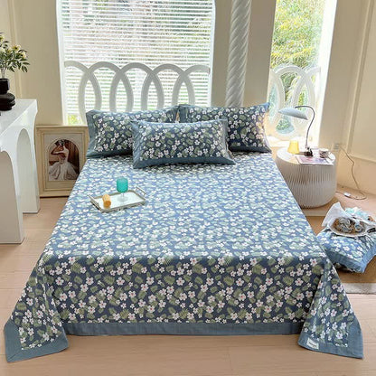 Cotton Coverlet Set | Pastoral Floral Leaf Design | Twin, Full, Queen, King Options