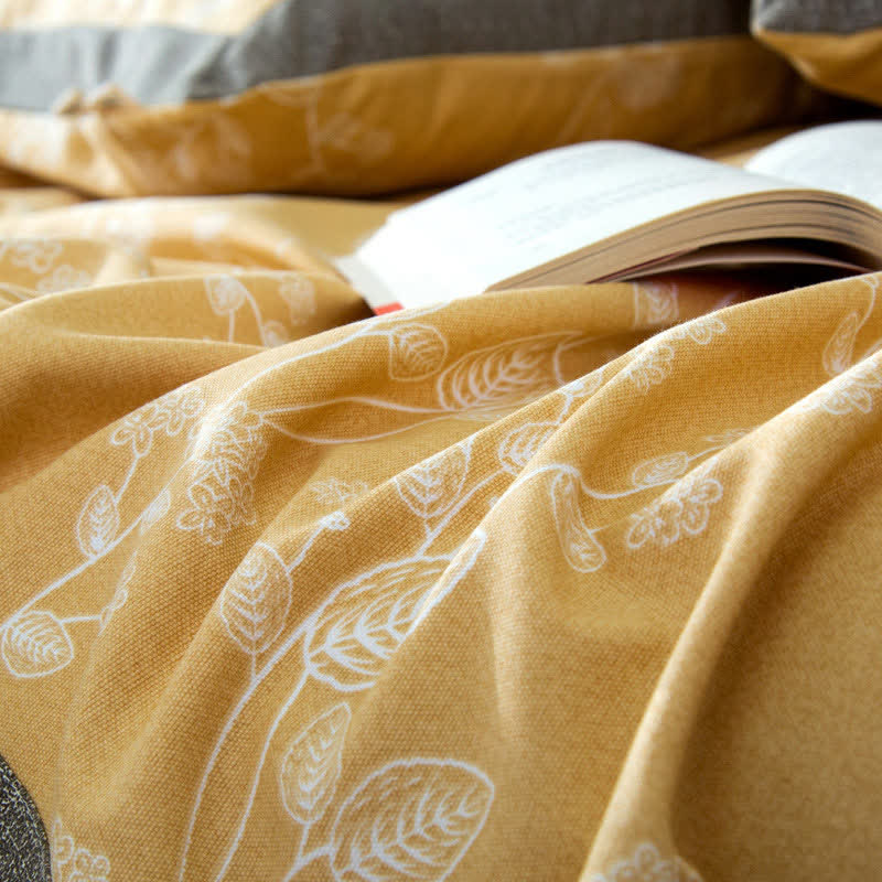 Botanical Pattern Cotton Coverlet | Eco-Friendly Soft Cotton | Multiple Sizes