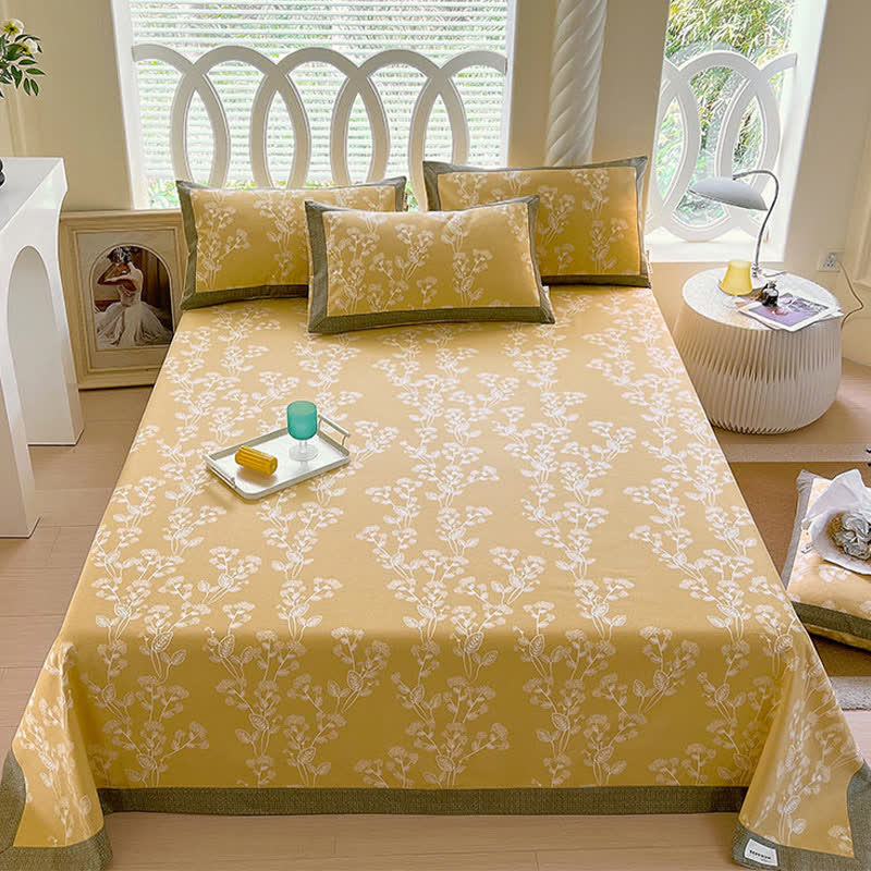 Botanical Pattern Cotton Coverlet | Eco-Friendly Soft Cotton | Multiple Sizes