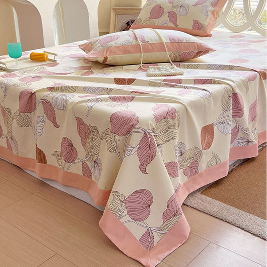 Cotton Coverlet Set | Muted Leaf Pattern | Twin, Full, Queen, King Sizes