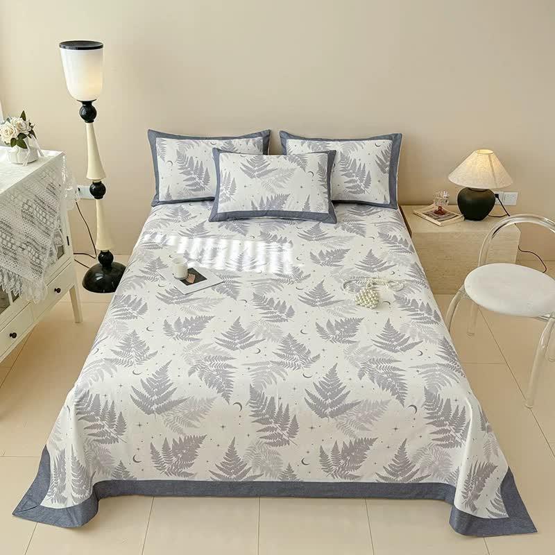 Rustic Cotton Coverlet | Spruce Tree Print | Twin, Full, Queen, King Options