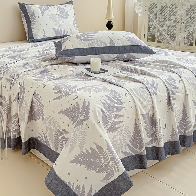 Rustic Cotton Coverlet | Spruce Tree Print | Twin, Full, Queen, King Options