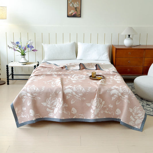 Cotton Quilt | Triple Layered Gauze | Pink Rose, Twin/Full/Queen Options