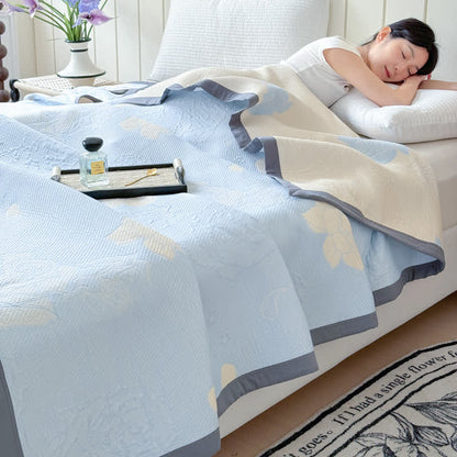 Rose Print Reversible Quilt | Soft Cotton Gauze | Twin, Full, Queen Sizes