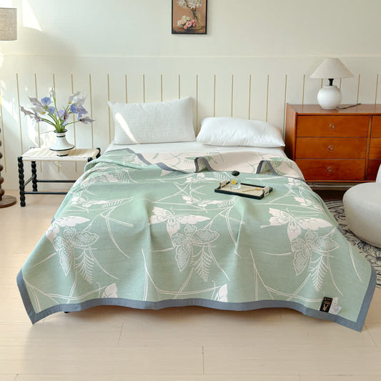 Butterfly Print Cotton Quilt | Lightweight Triple Gauze | Twin Size
