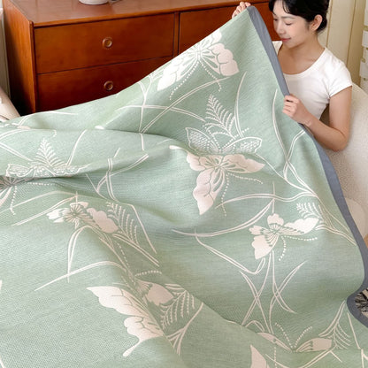 Butterfly Print Cotton Quilt | Lightweight Triple Gauze | Twin Size