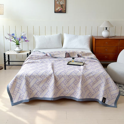 Geometric Print Quilt | Soft Cotton Gauze | Twin Size