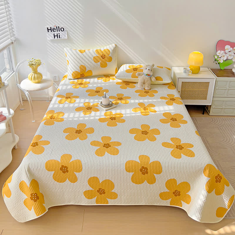 Floral Cotton Coverlet | Eco-Friendly | Multiple Sizes Available