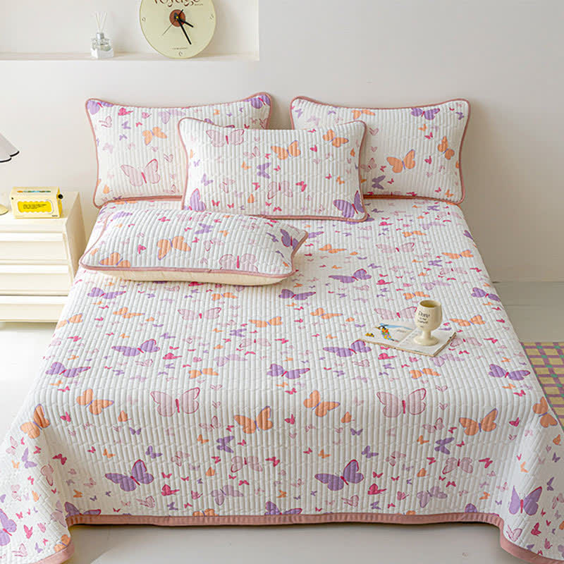 Butterfly Print Coverlet | Soft Viscose Fiber | Full/Queen Size
