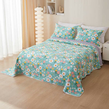 Cotton Floral Coverlet | Eco-Friendly | Twin, Full, Queen Options