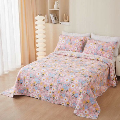 Cotton Floral Coverlet | Eco-Friendly | Twin, Full, Queen Options