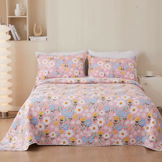 Cotton Floral Coverlet | Eco-Friendly | Twin, Full, Queen Options