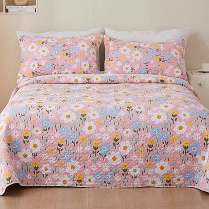 Cotton Floral Coverlet | Eco-Friendly | Twin, Full, Queen Options