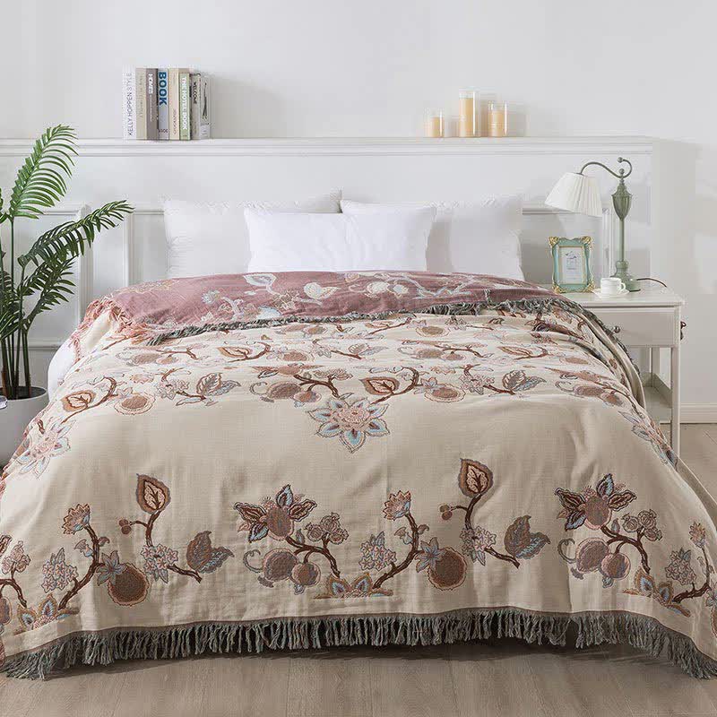 Vintage Floral Quilt | Soft Cotton Gauze | Full/Queen Size