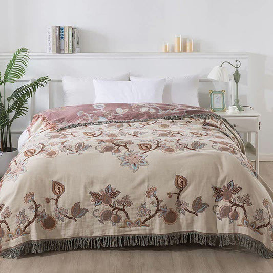 Vintage Floral Quilt | Soft Cotton Gauze | Full/Queen Size