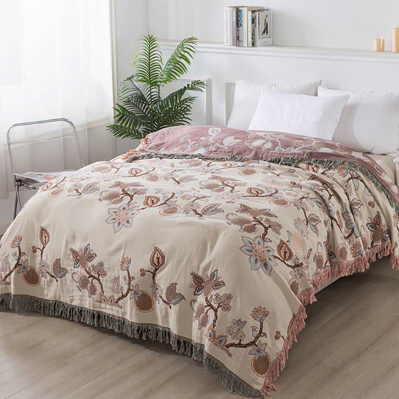 Vintage Floral Quilt | Soft Cotton Gauze | Full/Queen Size