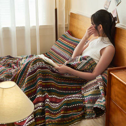 Cotton Gauze Quilt | Retro Ethnic Design | Full, Queen, King Sizes
