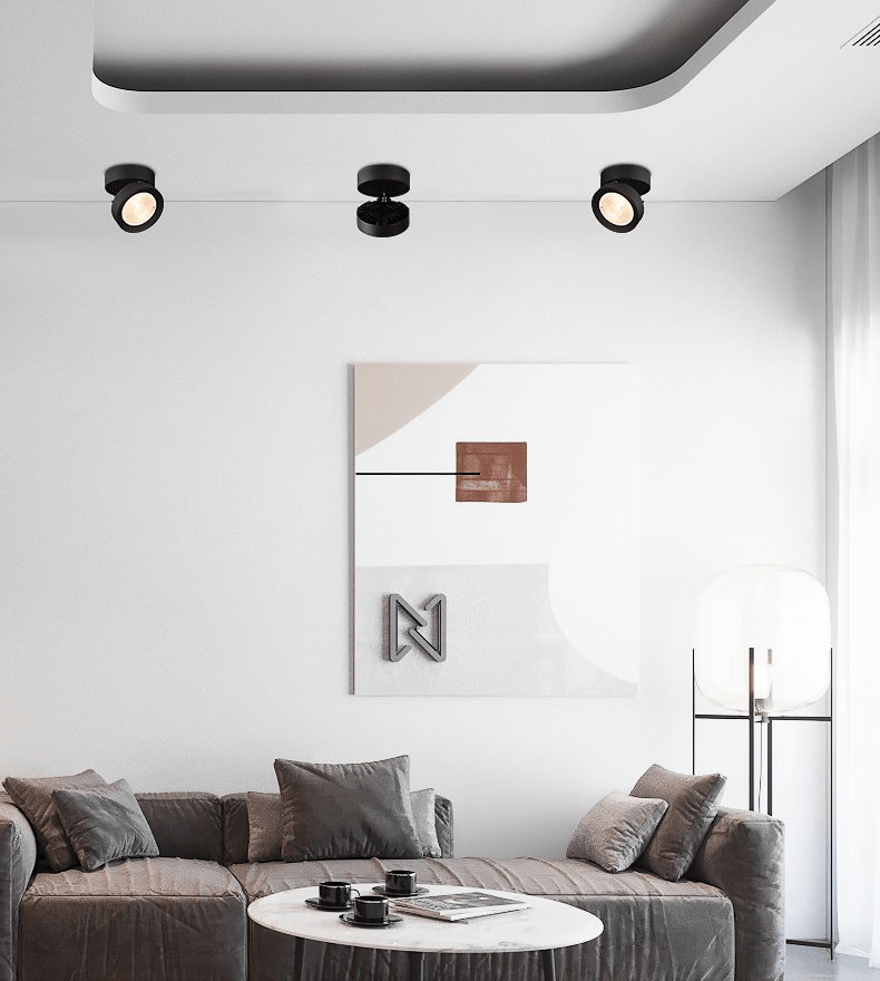 Round Rotating LED Downlight | Adjustable Metal & Acrylic | Black or White
