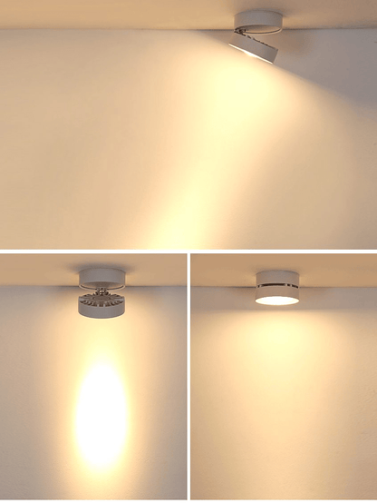 Round Rotating LED Downlight | Adjustable Metal & Acrylic | Black or White