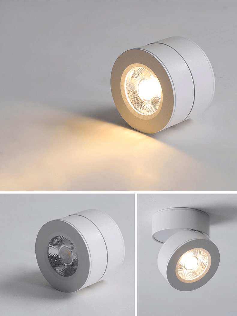 Round Rotating LED Downlight | Adjustable Metal & Acrylic | Black or White