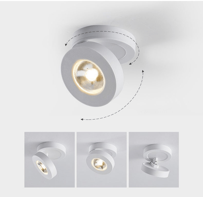 Round Rotating LED Downlight | Adjustable Metal & Acrylic | Black or White