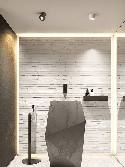 Round Rotating LED Downlight | Adjustable Metal & Acrylic | Black or White
