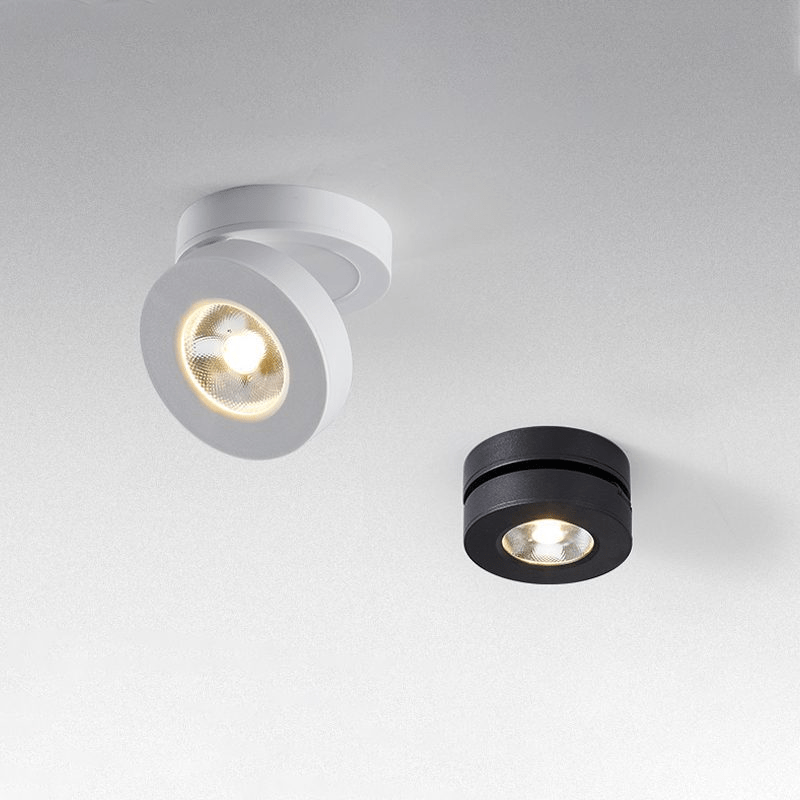 Round Rotating LED Downlight | Adjustable Metal & Acrylic | Black or White