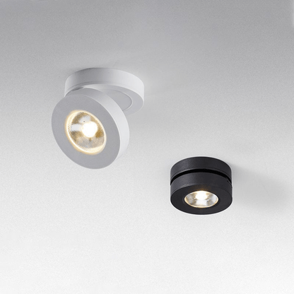 Round Rotating LED Downlight | Adjustable Metal & Acrylic | Black or White
