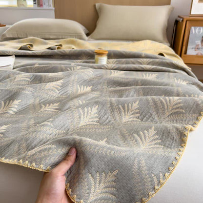 Cotton Gauze Coverlet | Eco-Friendly Printed Design | Twin, Full, Queen Sizes