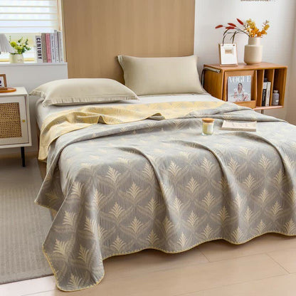Cotton Gauze Coverlet | Eco-Friendly Printed Design | Twin, Full, Queen Sizes