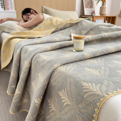 Cotton Gauze Coverlet | Eco-Friendly Printed Design | Twin, Full, Queen Sizes