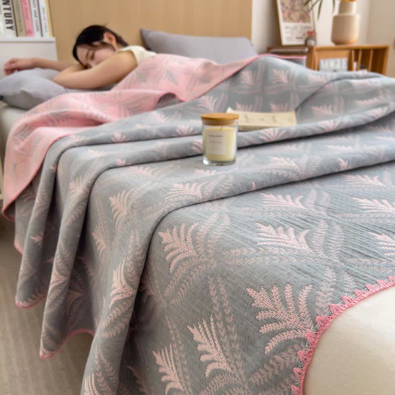 Cotton Gauze Coverlet | Eco-Friendly Printed Design | Twin, Full, Queen Sizes
