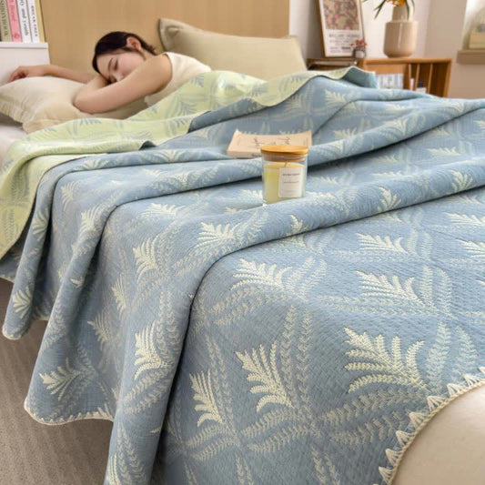 Cotton Gauze Coverlet | Eco-Friendly Printed Design | Twin, Full, Queen Sizes