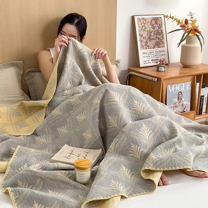Cotton Gauze Coverlet | Eco-Friendly Printed Design | Twin, Full, Queen Sizes