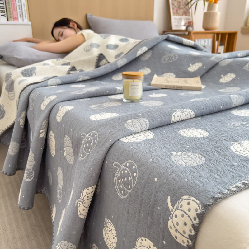 Cotton Coverlet | Pumpkin Print | Twin, Full & Queen Sizes