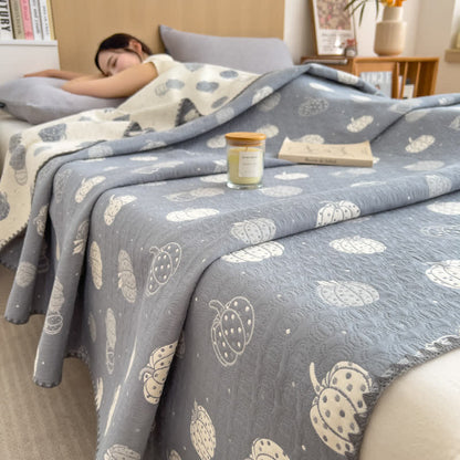 Cotton Coverlet | Pumpkin Print | Twin, Full & Queen Sizes