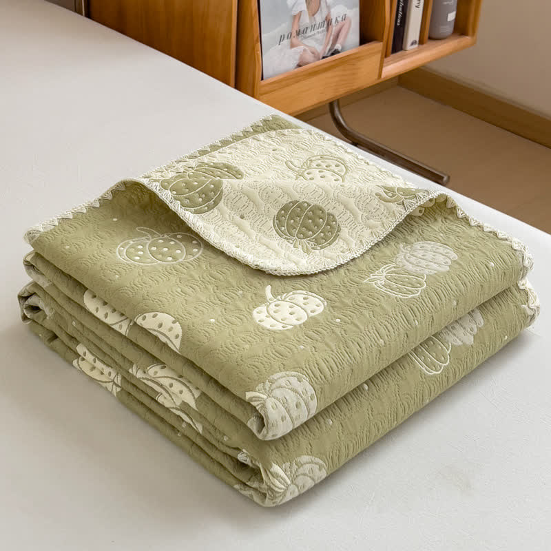 Cotton Coverlet | Pumpkin Print | Twin, Full & Queen Sizes