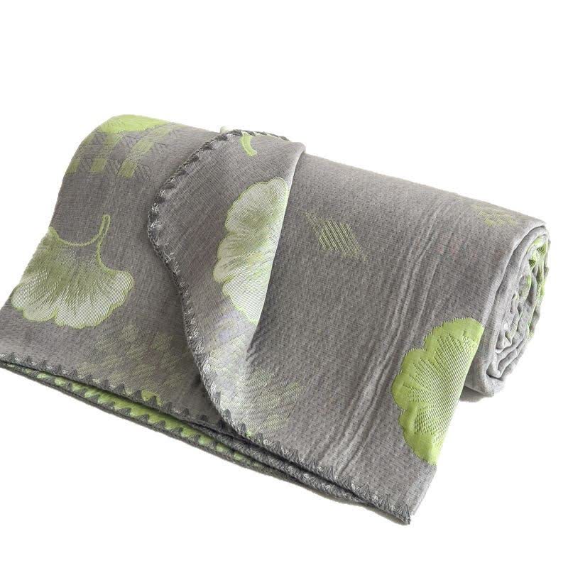 Ginkgo Leaf Coverlet | Soft Cotton Gauze | Twin, Full, Queen Sizes