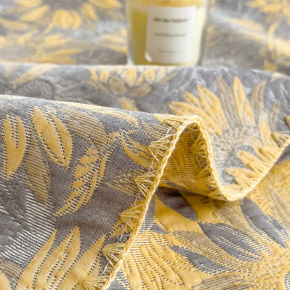 Sunflower Print Cotton Coverlet | Reversible Design | Twin, Full, Queen Sizes